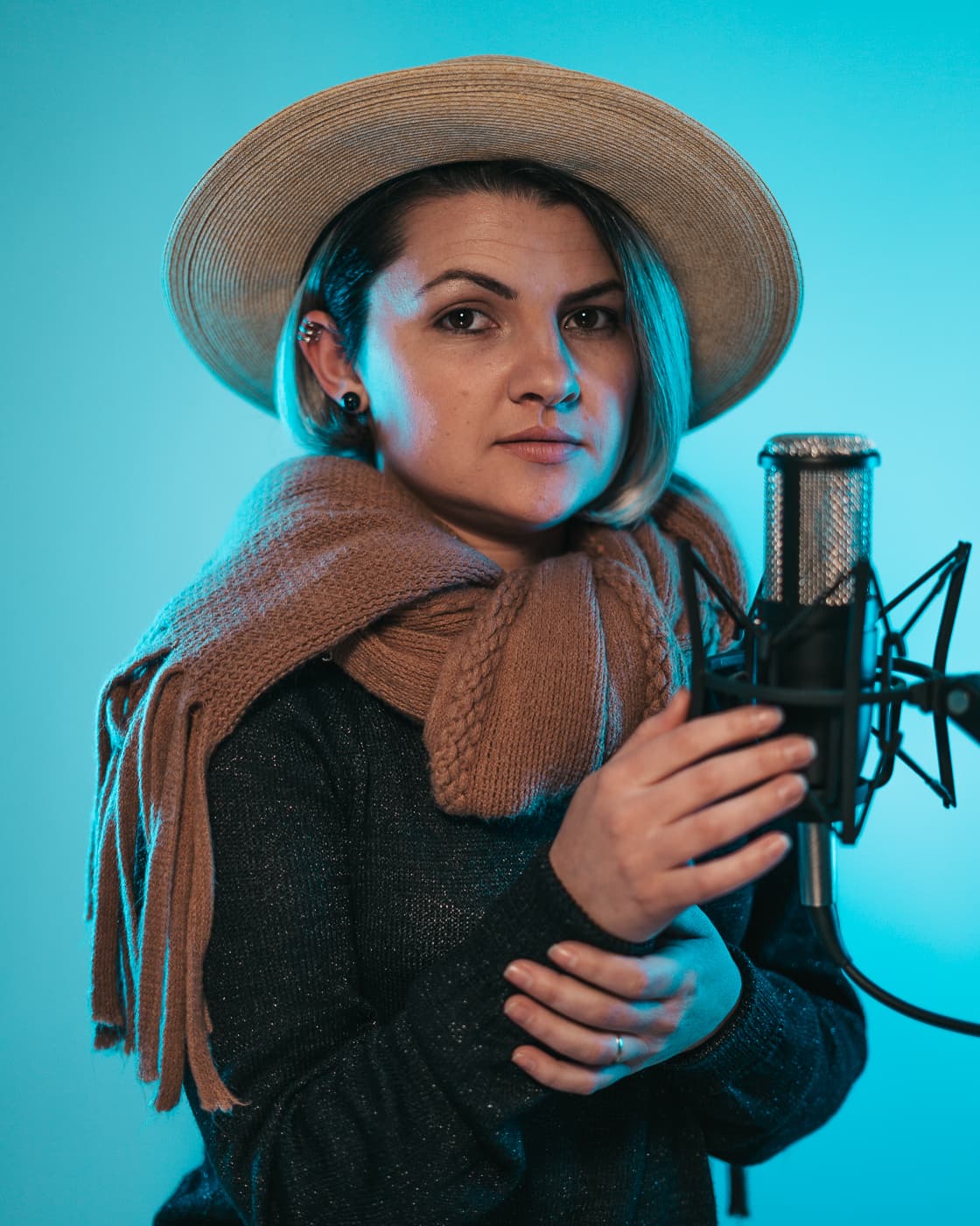 Carol Torres in professional recording studio
